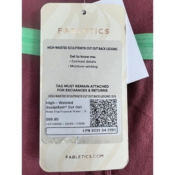 Nwt fabletics high waisted sculpknit cut out back leggings small new - Picture 2 of 10